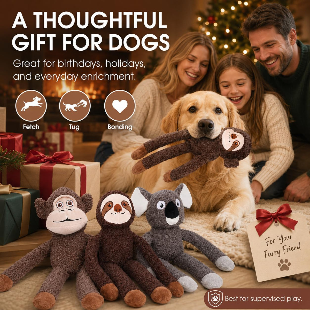 No Stuffing Dog Toys (monkey)