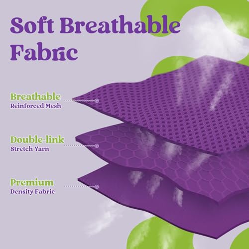 Dog Harness Small Sized and Leash Set (Purple & Green / L (Chest: 18.2"-20.5"))