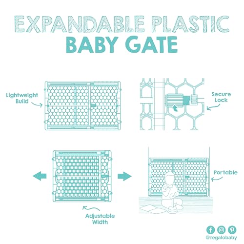 28" 42" Extra Wide Plastic Baby Gate (Plastic)