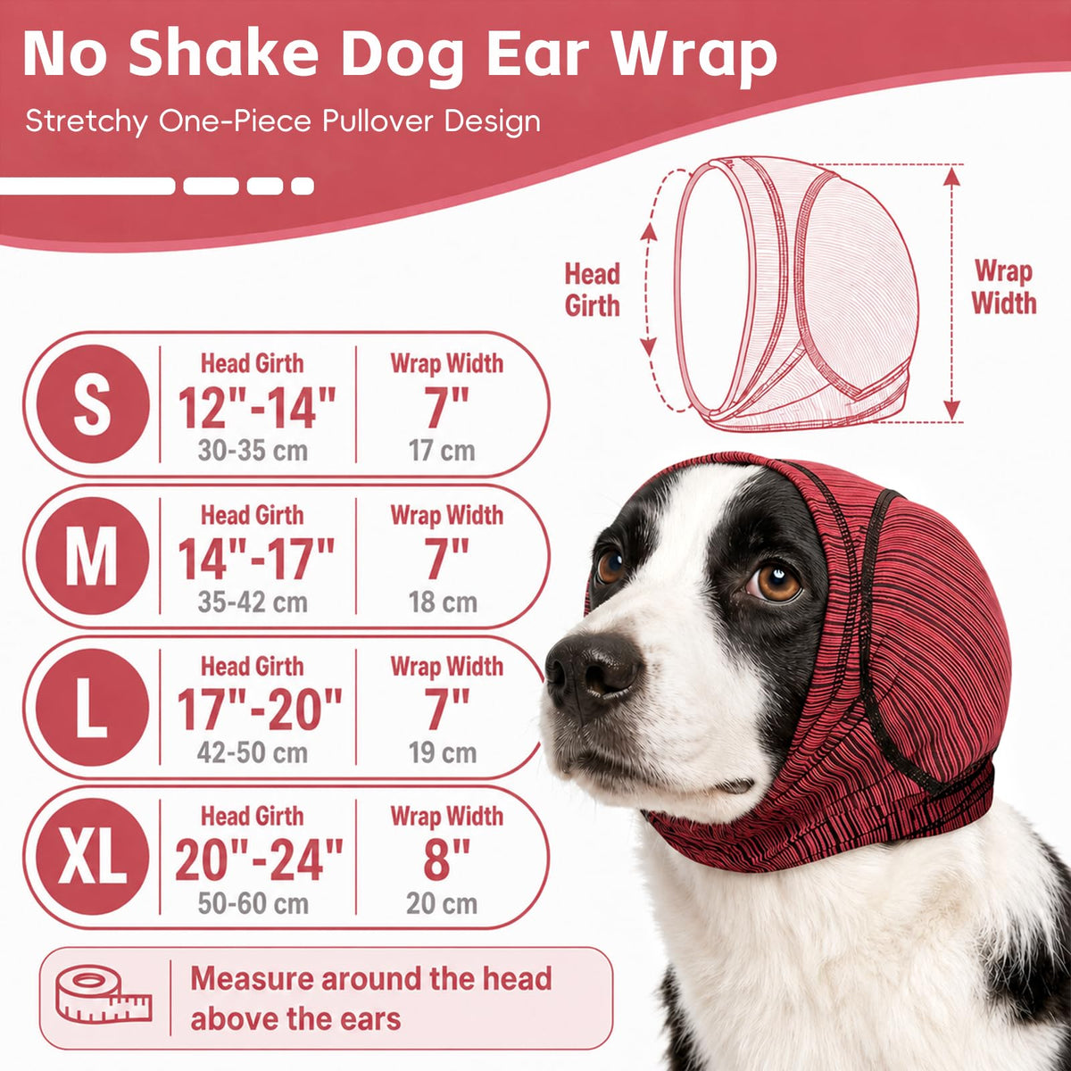 Dog Ear Muffs (Red / Small(Head Circle:12"-14"))