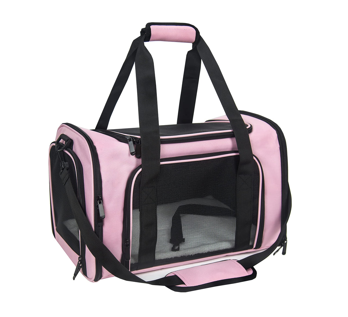 Soft Sided Carrier for Small Medium Cats Dogs (19.3"L x 11.3"W x 11.3"H / Pink)
