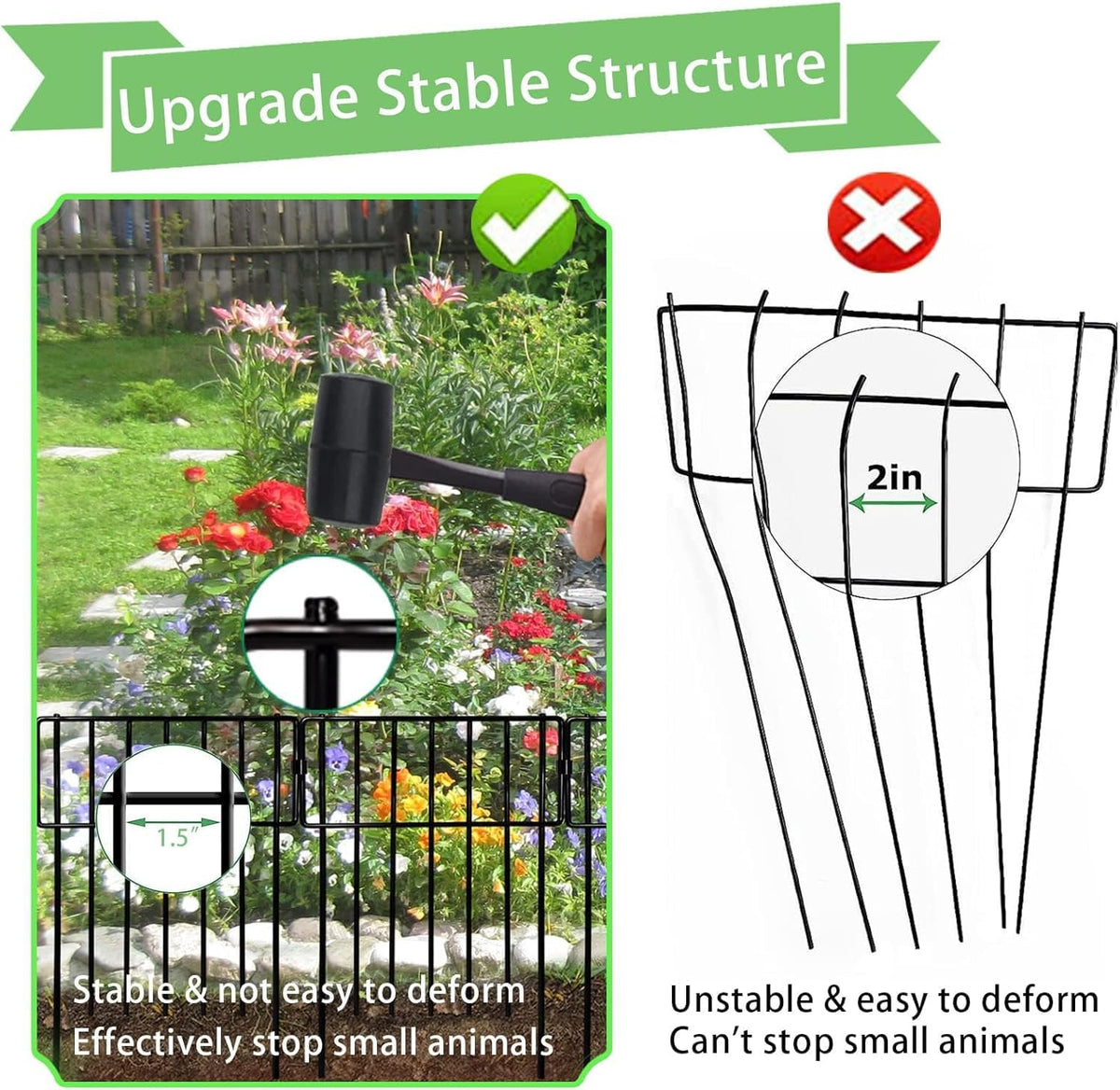 30 Pack Animal Barrier Fence (Black / 30 Pack,30Ft)