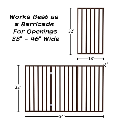 Pet Gate 3 Panel Freestanding Dog Gate Indoor (Brown / 3 Panel)