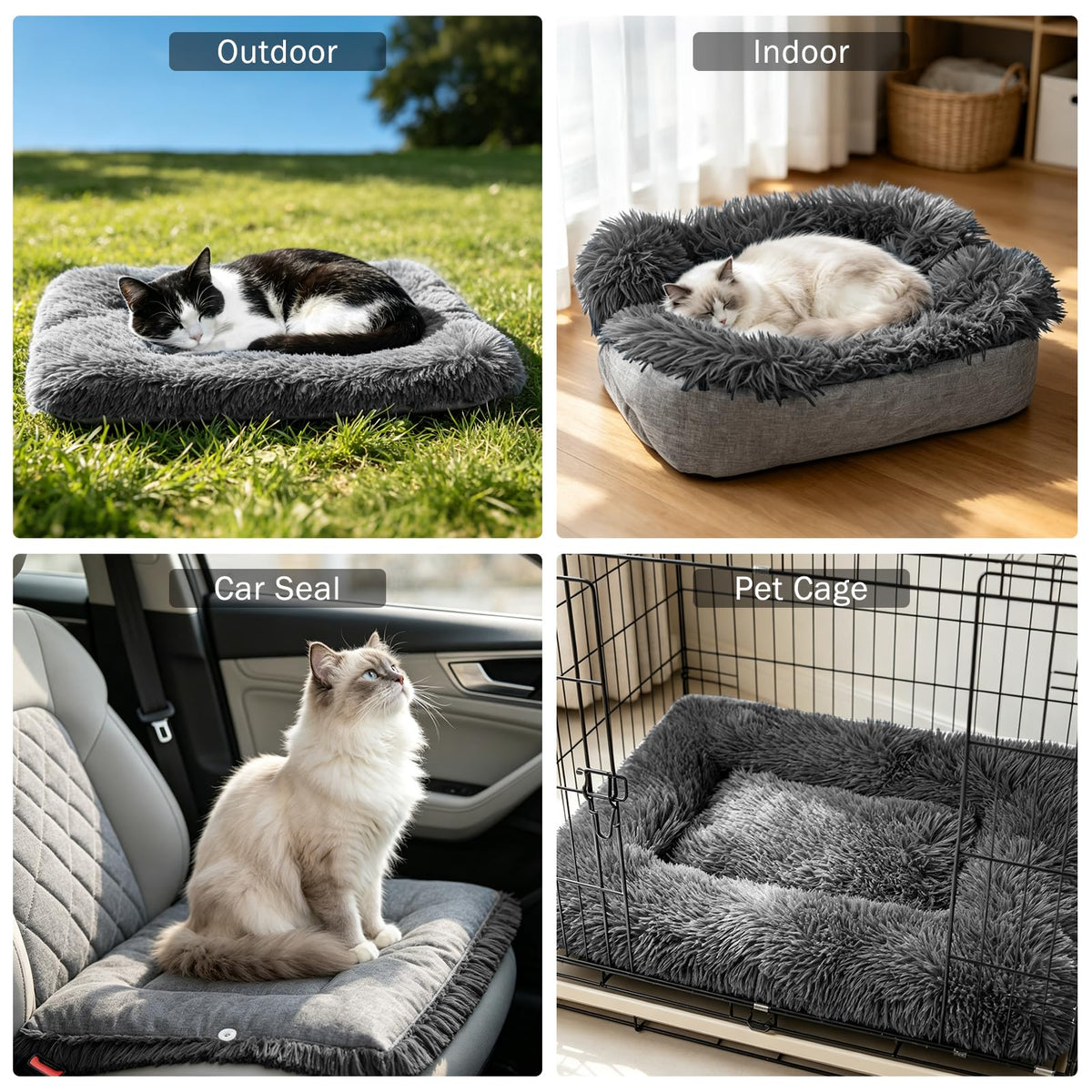 Self Warming Cat Bed (Dark Grey / M: 20"x24")