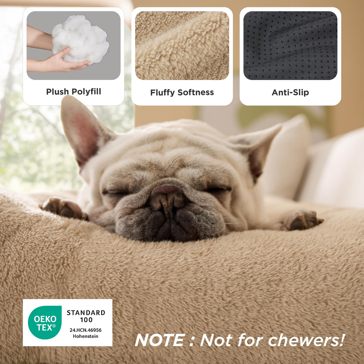 Washable XXL Dog Bed for Crate (47"L x 29"W x 3"Th (XXL-Crate) / Brown)