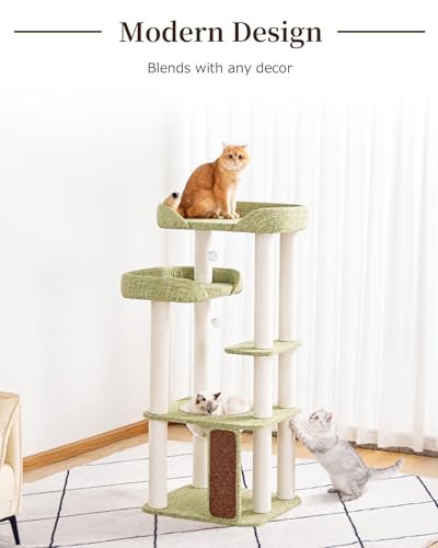 53" Cat Tree Tower for Large Cats (Green 53'')