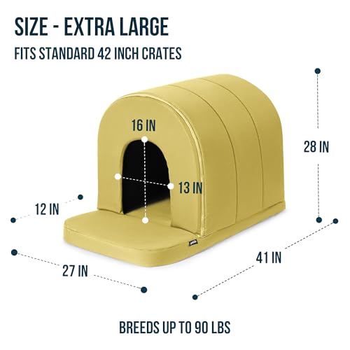 Orthopedic Dog Bed House (41"L x 27"W x 28"Th / Moonstone)