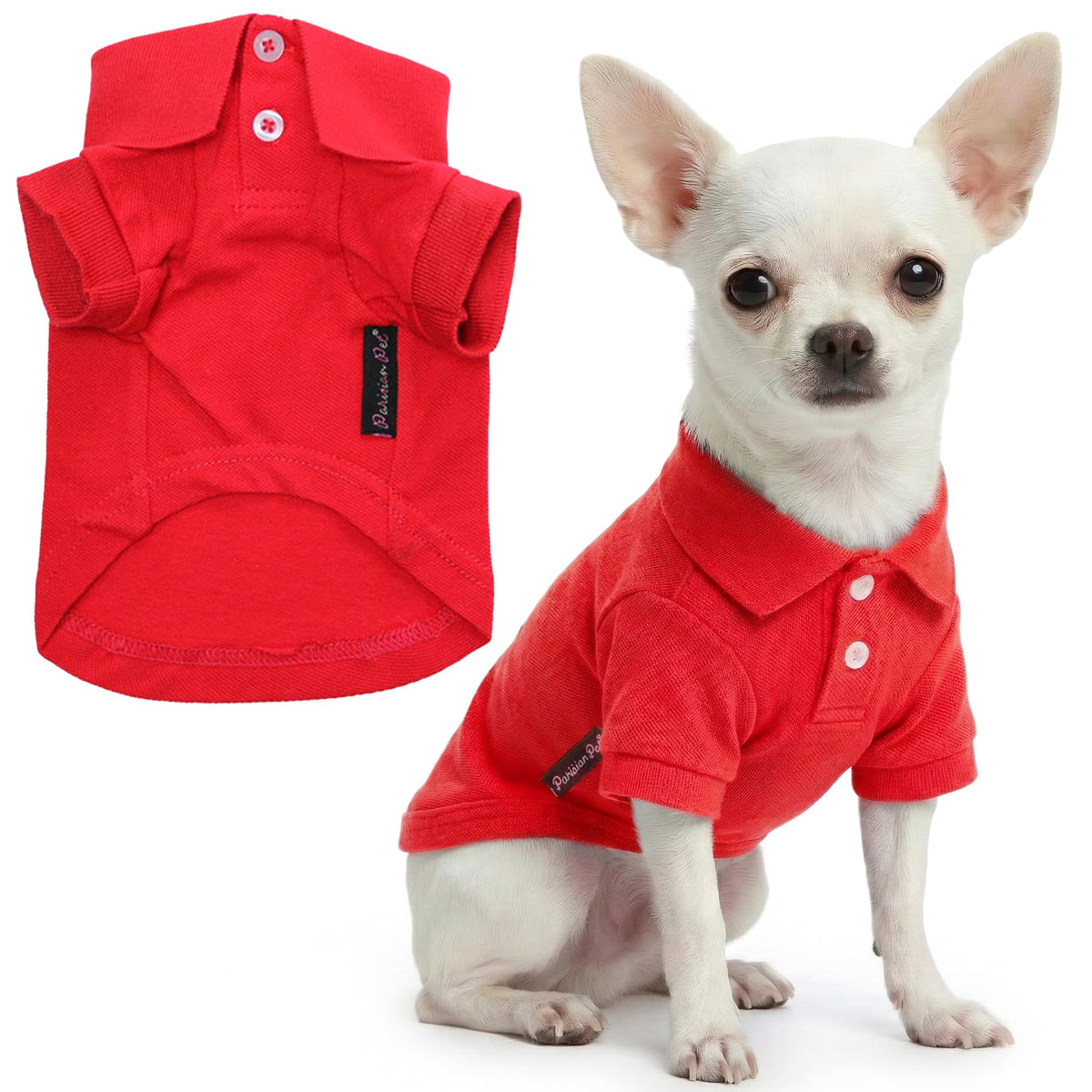Dog Polo Shirt (XXS / Red Polo)