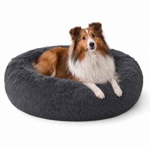 SupportMax® Calming Dog Bed Medium Size Dog Washable Pet Bed (Dark Grey / M PLUS(33x33x7))