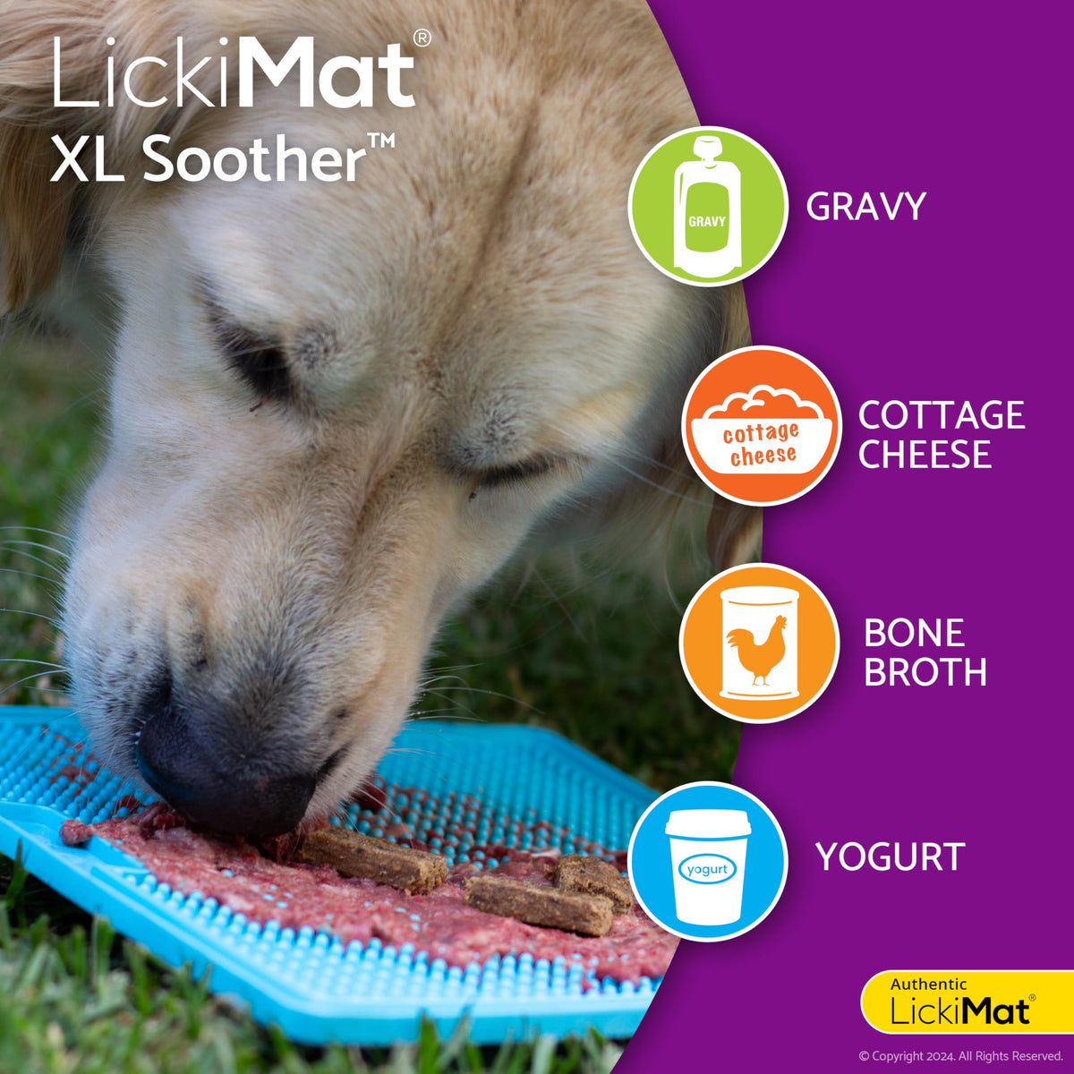 X Large Breed Soother Dog Lick Mat Dog Calmer Slow Feeder (Turquoise)