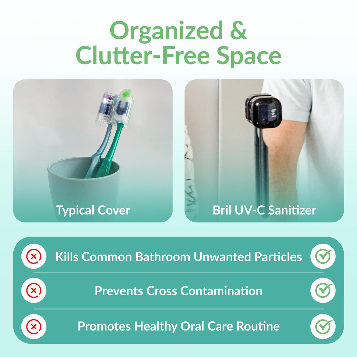 UV C Toothbrush Sanitizer and Holder (Black)