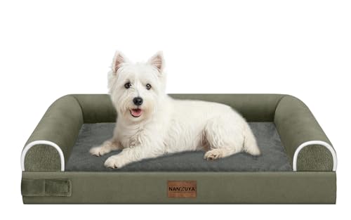 Orthopedic Dog Bed for Medium Dogs (Dark Green / 28.0"L x 19.0"W x 5.5"Th)
