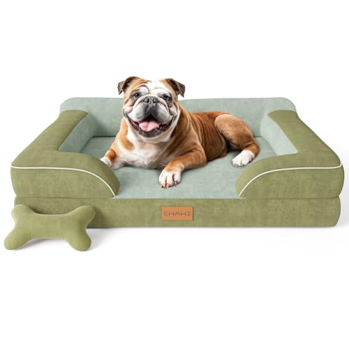 Dog Beds for Large Dogs (Dark Green / Large(36"L x 27"W x8.5"Th))