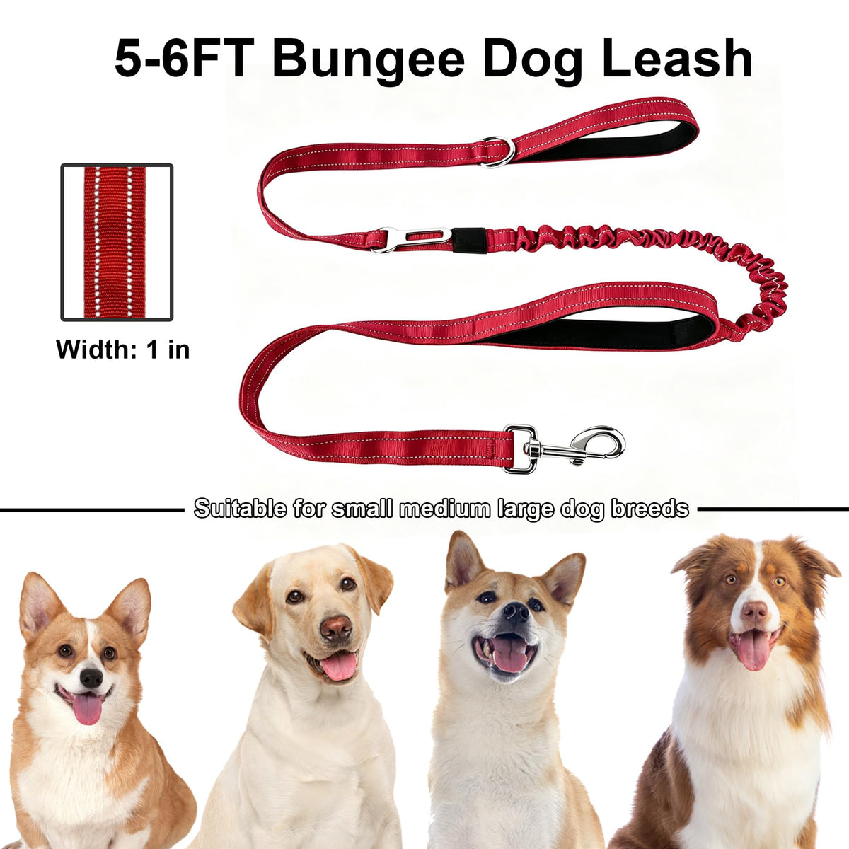Bungee Shock Absorbing 5 (Red / 5FT-6FT)