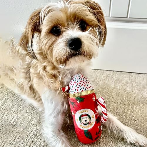 Howliday Cheer Mug Plush Dog Toy (Howliday Cheer Mug (Red, White))