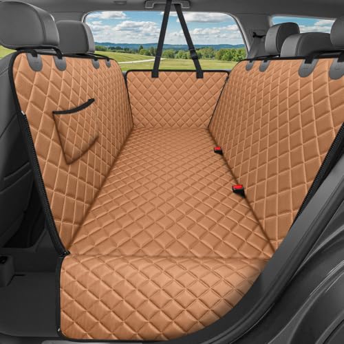 Dog Car Seat Cover for Back Seat (Tan / Standard - 54" Length)
