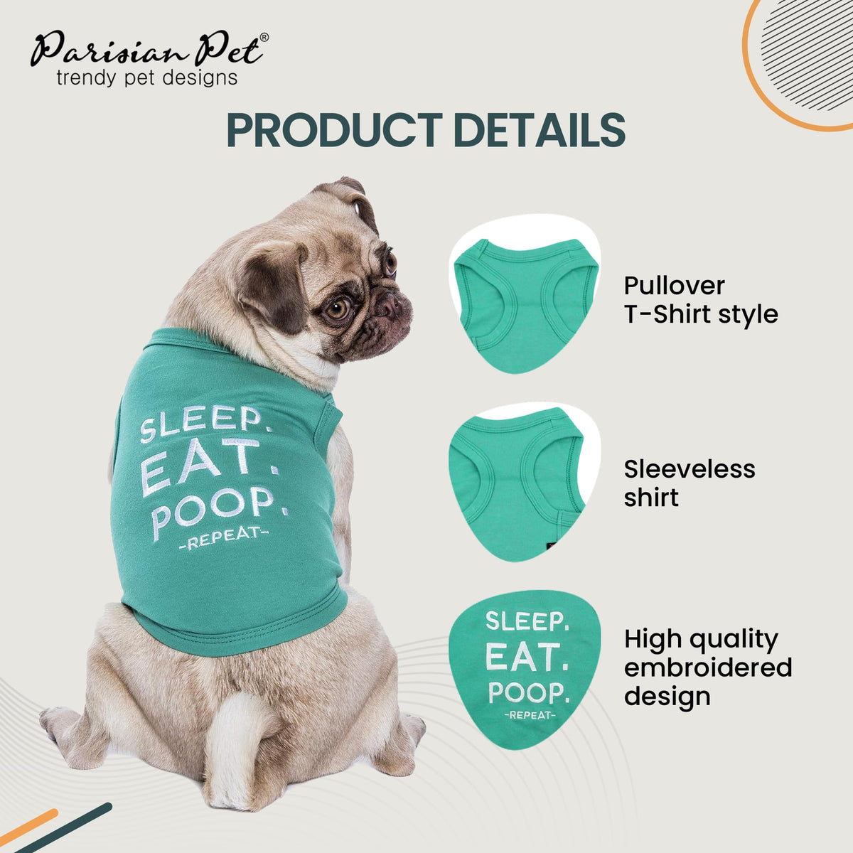 Dog Shirt 100% Cotton Shirts for Large Dogs (L(12-18lbs))