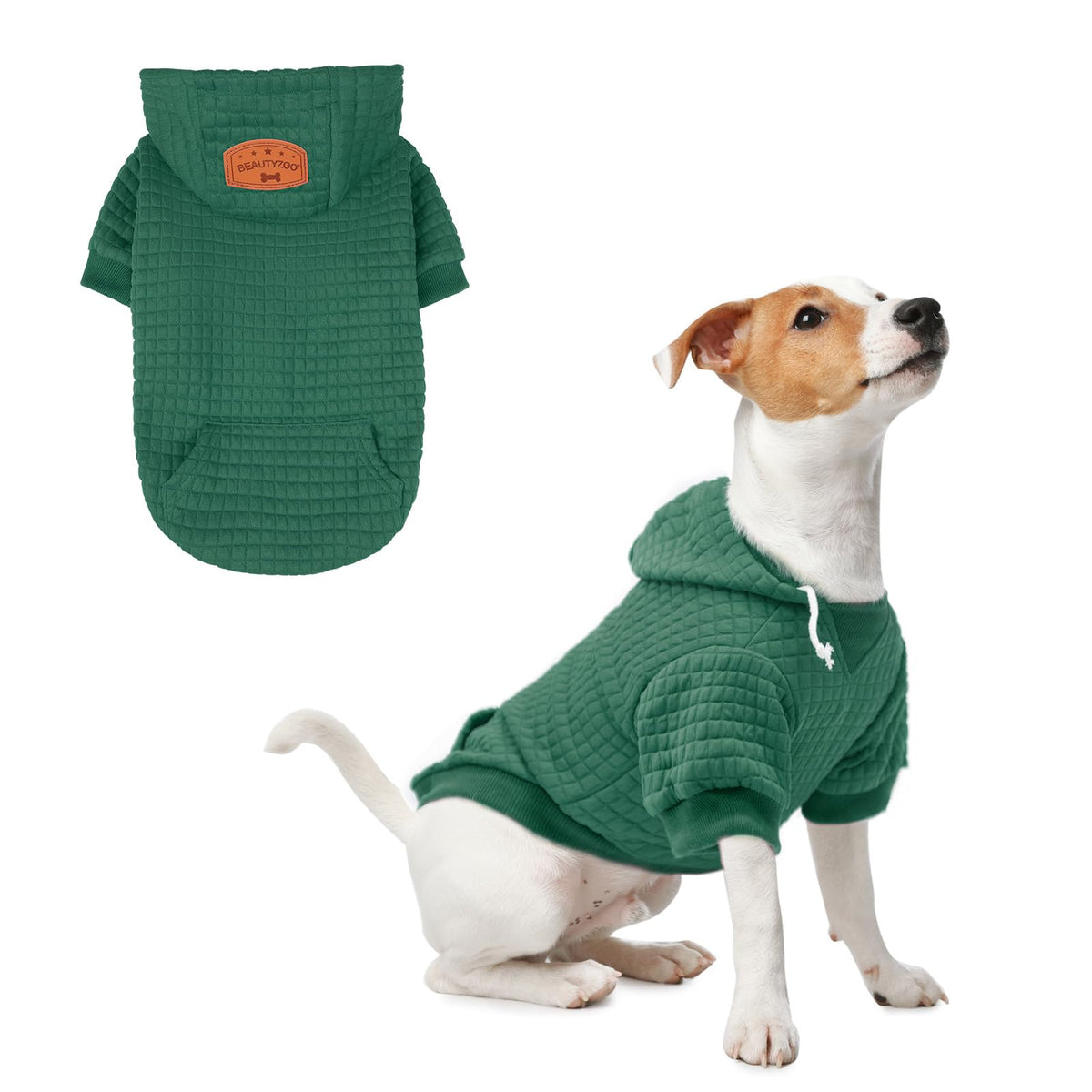 Dog Hoodies Sweater for Small Dogs (Dark Green / XS (Back: 10",Chest: 14", Neck: 8.7"))