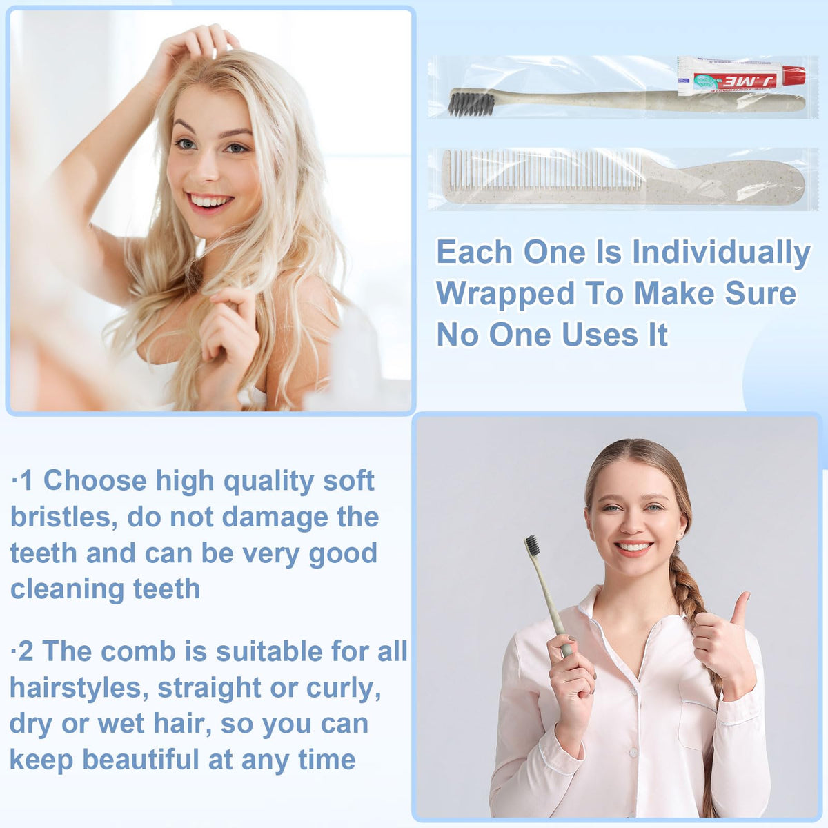 Travel Size Toiletries Bulk Personal Hygiene Kits for Homeless (7 Inch)