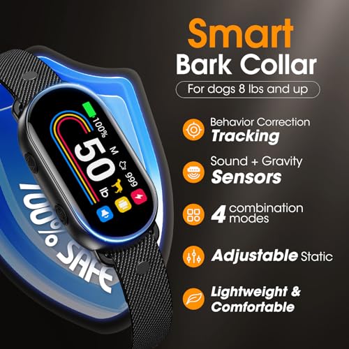 Smart Dog Bark Collar for Small Medium Large Dogs 10 (Black)