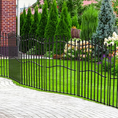 No Dig Garden Fence 40" H x 22.5'L Decorative Yard Dog Outdoor Panels (40 in(H) X 22.5 ft(L))