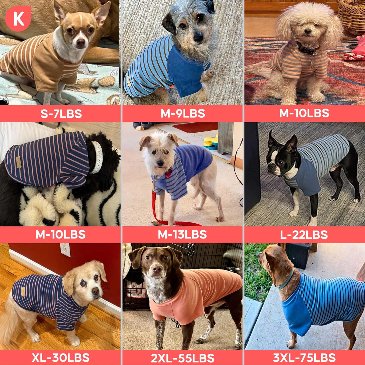 3Pack Dog Sweater with Sleeves Fleece Shirt for Large Dogs (2XL (50-75lbs) / 07# 3Pack(Red+Pink+Red Stripe))