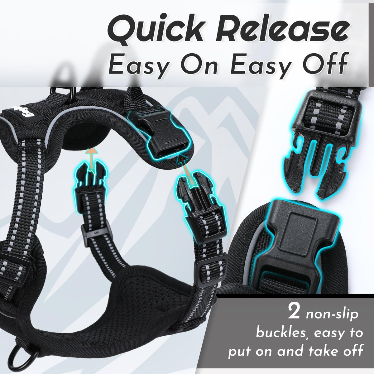 Dog Harness for Small Dogs (X-Small / Black)