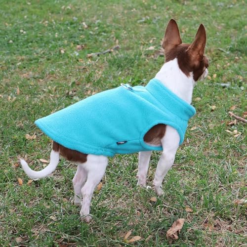 Dog Fleece Vest Sweater w (S (4-6lbs) / Turquoise)