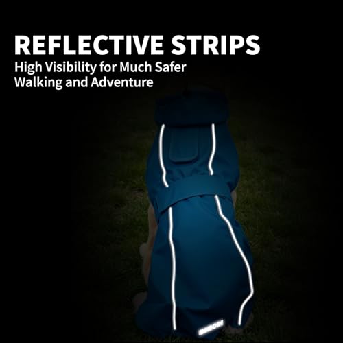 Waterproof Dog Raincoat (Blue / XX-Large(55-77lb))