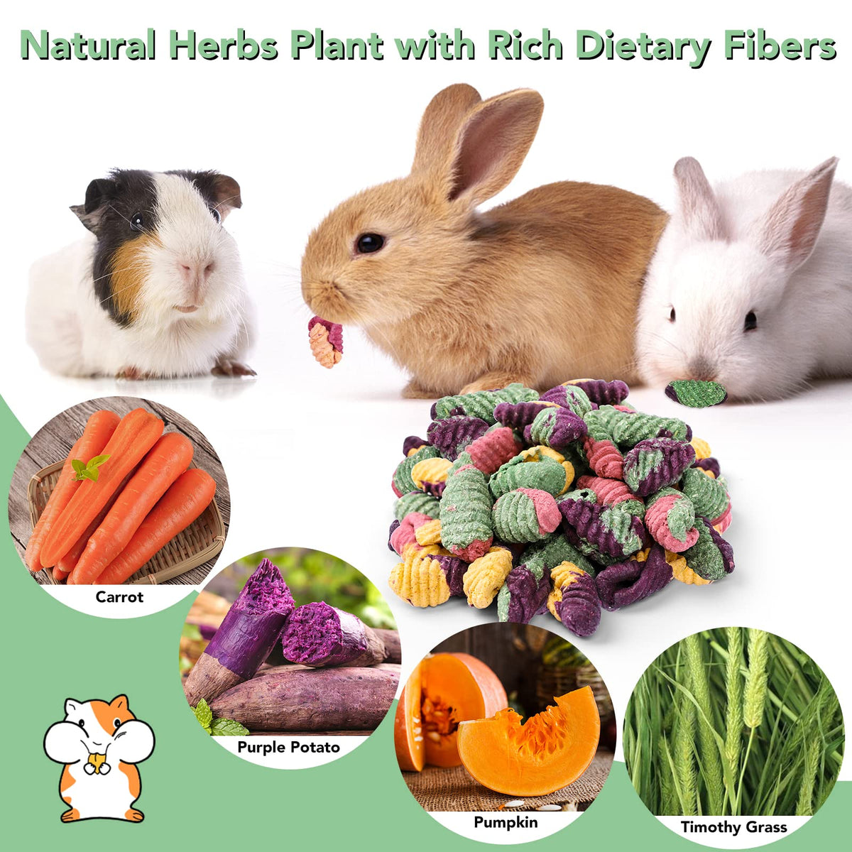 Rabbit Chew Toys Teeth Timothy Hay Sticks (36Pack-sticks Set)