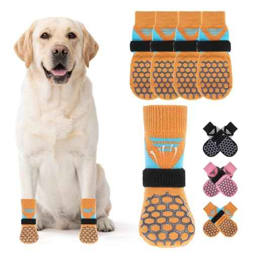 Dog Socks Shoes for Hot Pavement (Navy Blue / Medium(4 Pack))