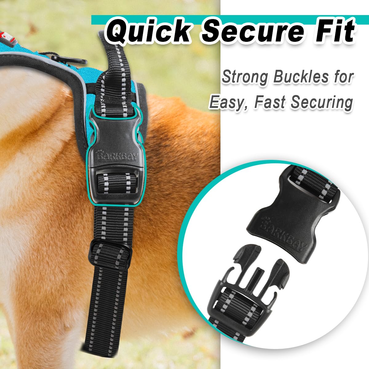 Dog Harness for Small Sized Dog No Pull 2 Leash Clips Dog Vest (Blue / X-Small)