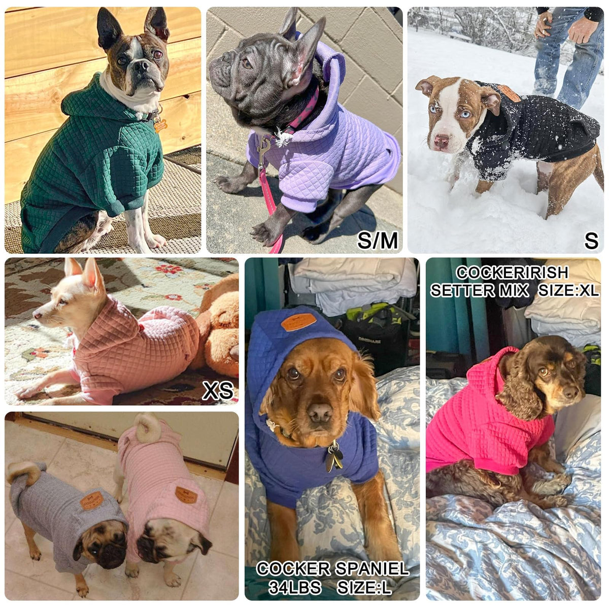 Dog Hoodie for Large Dogs (Navy Blue / 2XL (Back: 27",Chest: 35.5", Neck: 25"))