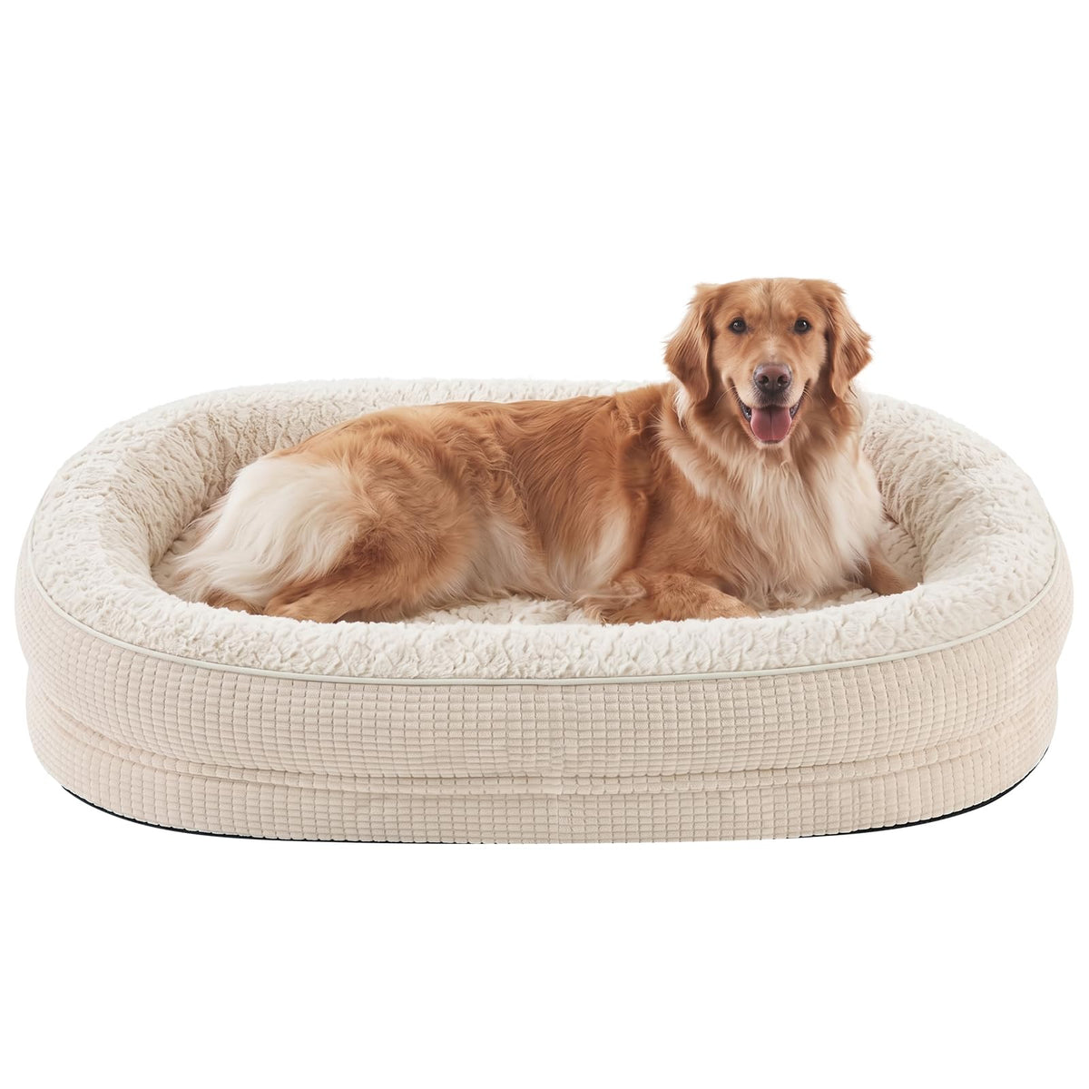 XL Orthopedic Dog Bed for Large Dogs (Beige / 45"l X 32"w X 7.5"th)