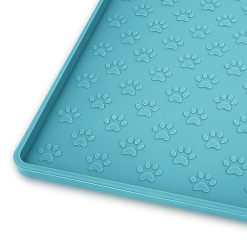 Dog Food Mat Anti (24.5"L x 16.5"W / Blue)