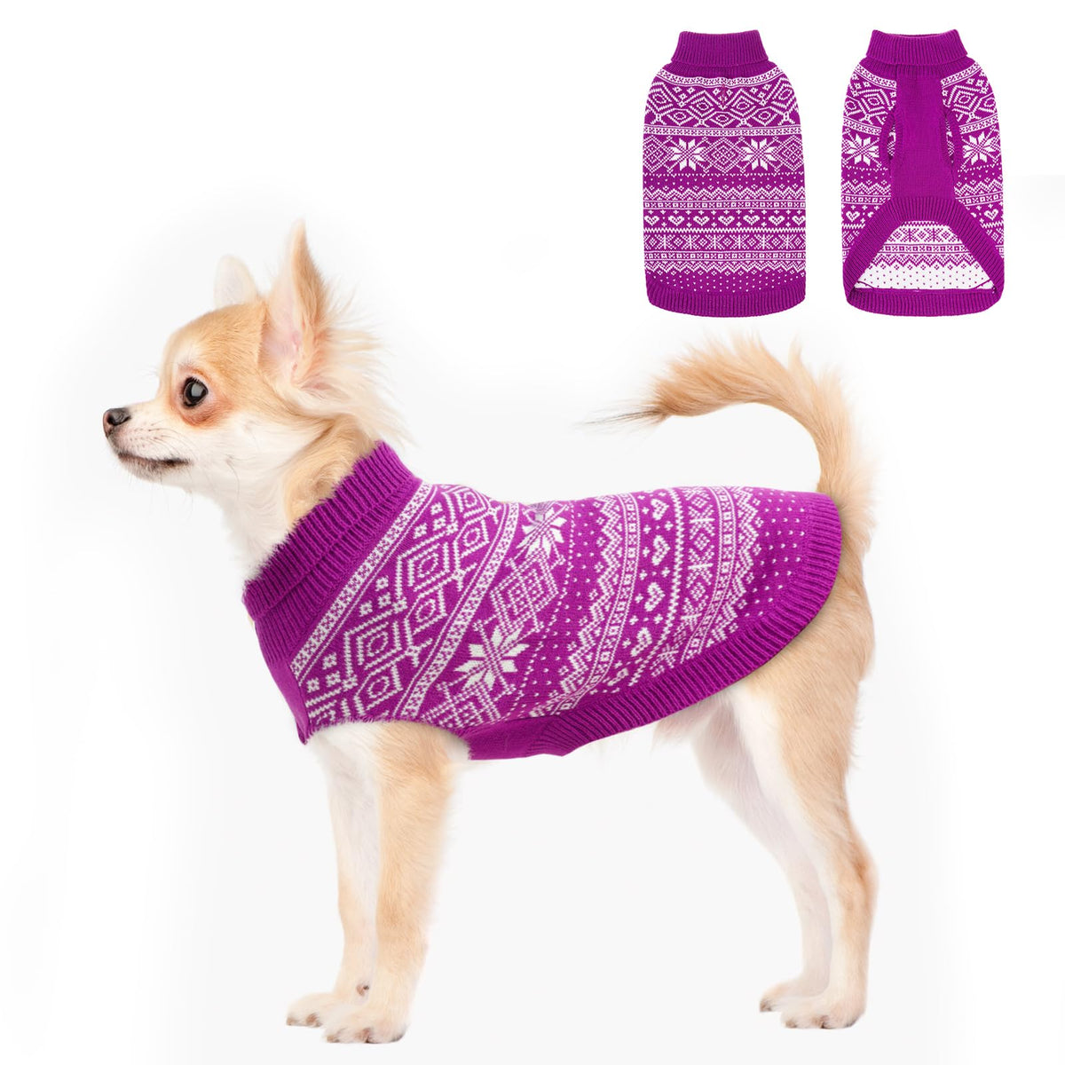 Dog Sweater Argyle (Purple / XX-Small)
