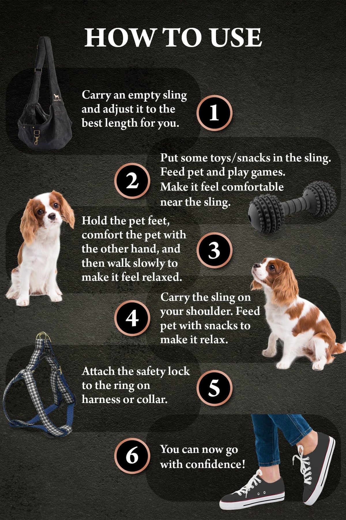Dog Sling Carrier for Small Dogs 5 (Black (Denim) / 18.0"L x 10.0"W x 6.5"H)