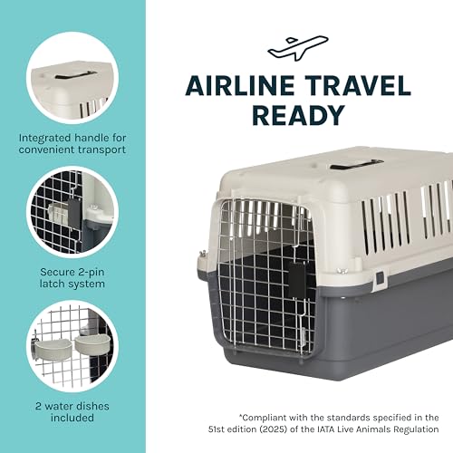 SportPet Airline Compliant SMALL 24" Travel Dog Kennel (Cream/Gray)