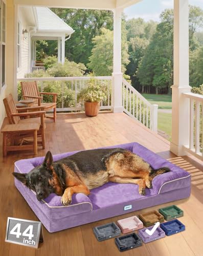Orthopedic Extra Large Dog Bed Couch (44" x 29" x 7" / 06-Purple)