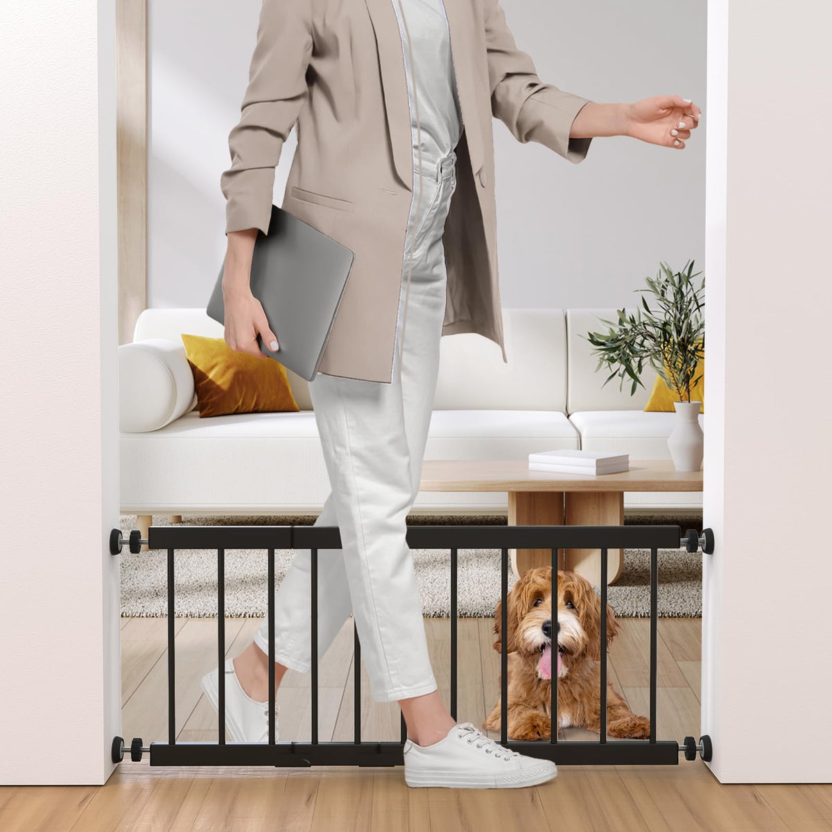 Dog Gate Indoor (18-45''W*18''H / Black)