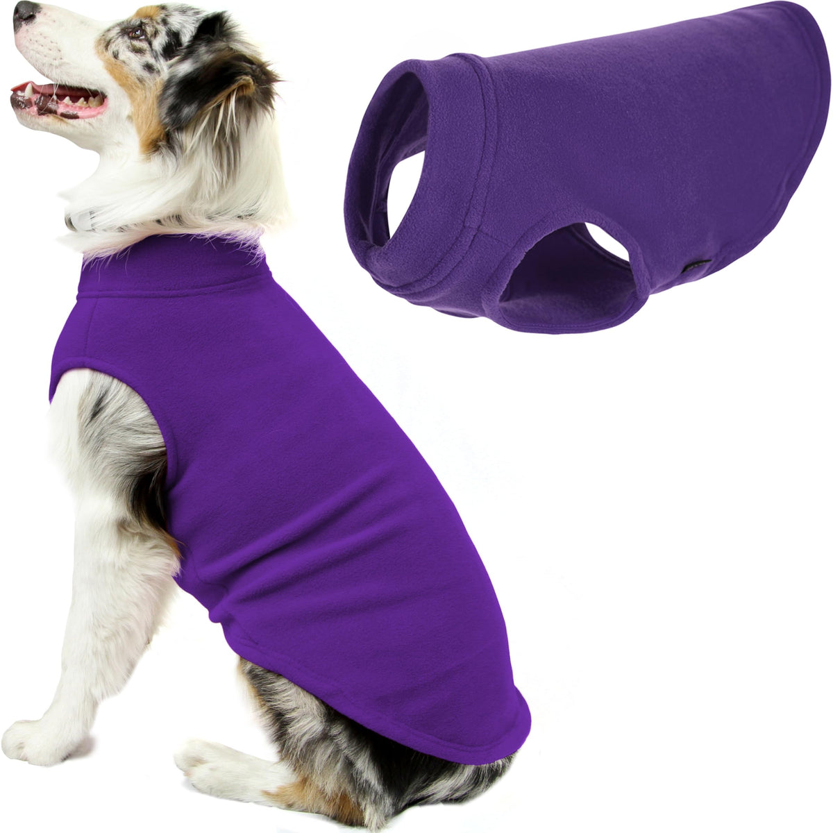 Stretch Fleece Vest Dog Sweater (4X-Large Length (22.5") / Violet)