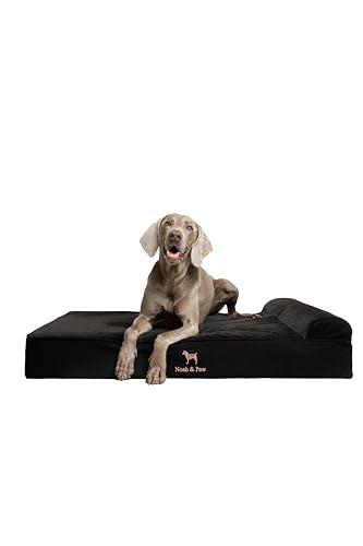 XL Dog Bed 45x35x9.1 Inch (Denim - Black / X-Large)