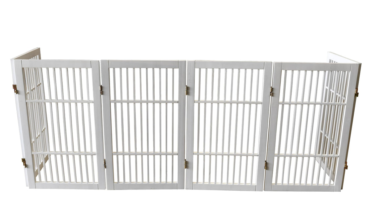 Pet Dog Gate Freestanding (6 Panel 30" Tall / White Pet Gate)