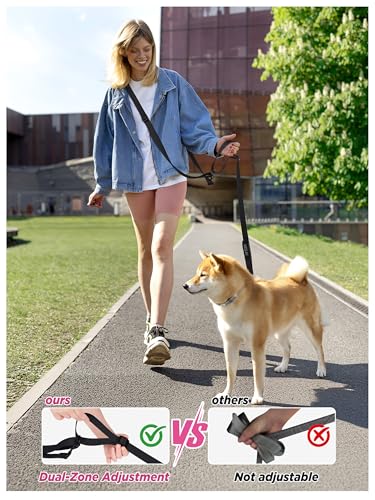 Hands Free Dog Leash (5.9-10.1 FT Black)