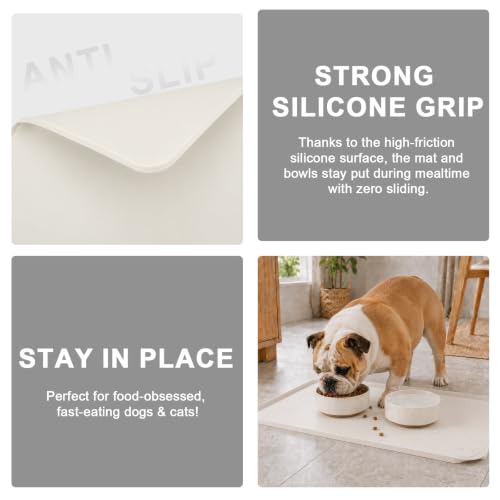 Silicone Pet Feeding Mat (CreamWhite / 24"L x 16"W)