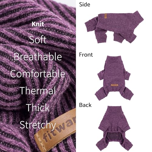 Mock Neck Knitted Dog Pajamas (XX-Large / Purple)
