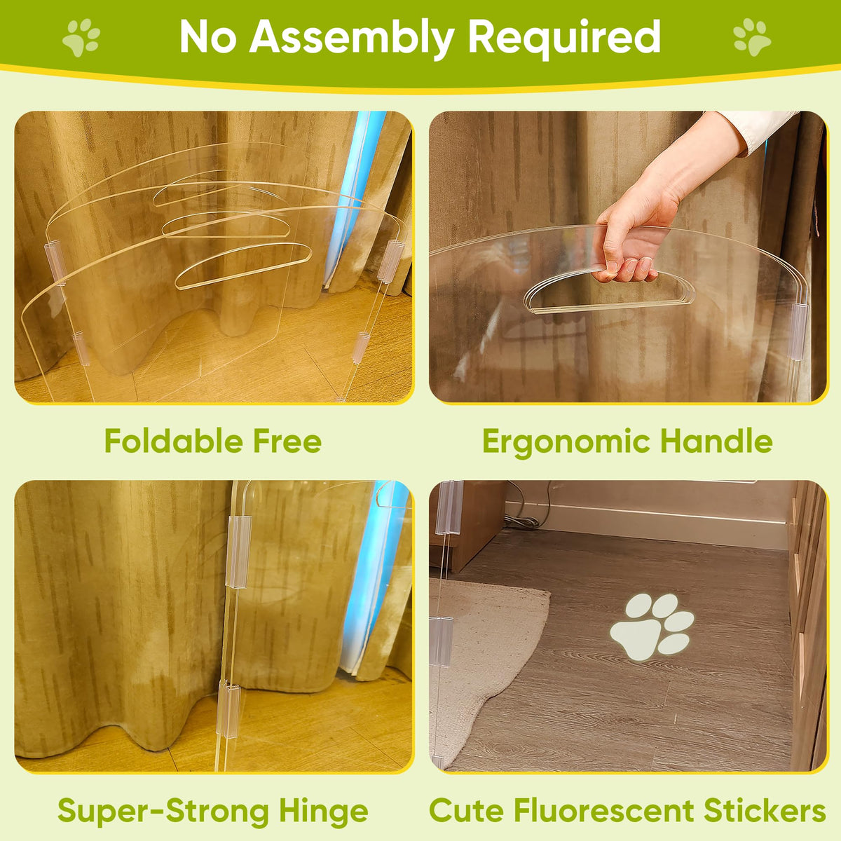 Clear Acrylic Dog Gate (3-Panel)