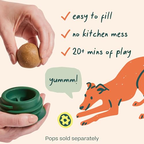 Pupsicle Interactive Dog Ball Toy for Dogs 75 lbs & Up (Green / X-Large)
