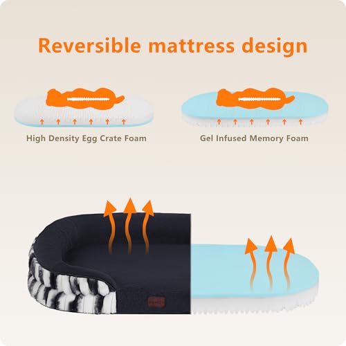 Orthopedic Waterproof Medium Dog Bed Sofa (Tie-dye Grey / Medium(36 x 25.5 x 6 inch))