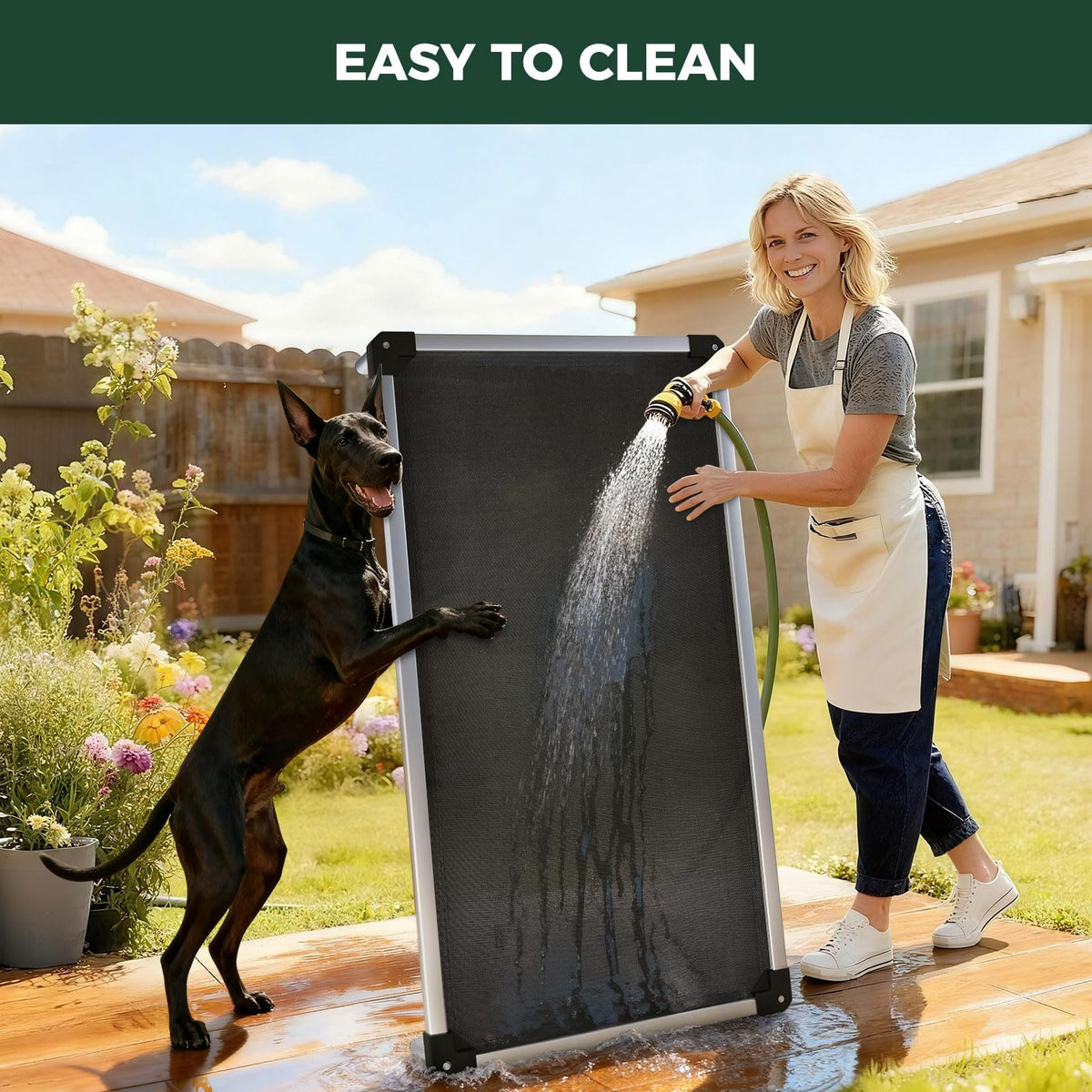 Rollick Dog Playpen with Cooling Mesh Dog Bed (Black / 50"H)